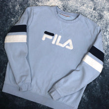 Load image into Gallery viewer, Vintage Baby Blue Fila Spell Out Sweatshirt
