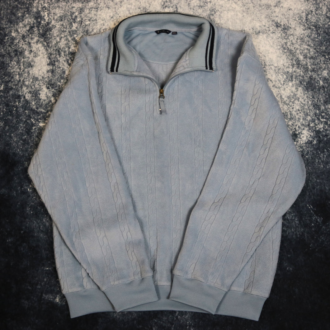 Vintage Baby Blue 1/4 Zip Fleece