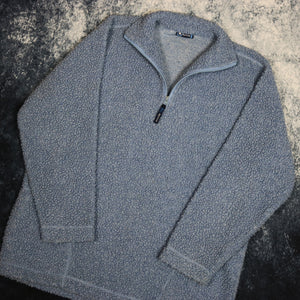 Vintage Baby Blue 1/4 Zip Sherpa Fleece Sweatshirt