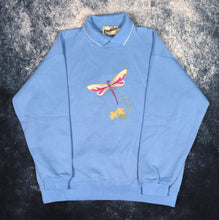 Load image into Gallery viewer, Vintage Baby Blue Ramblers Dragonfly Collared Sweatshirt | Small
