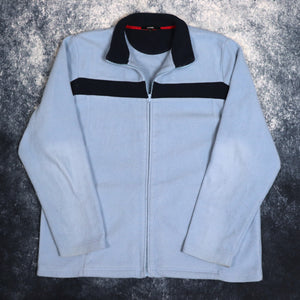 Vintage Baby Blue & Navy Fleece Jacket | XL