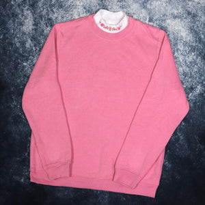 Vintage Baby Pink Floral Sweatshirt | Medium