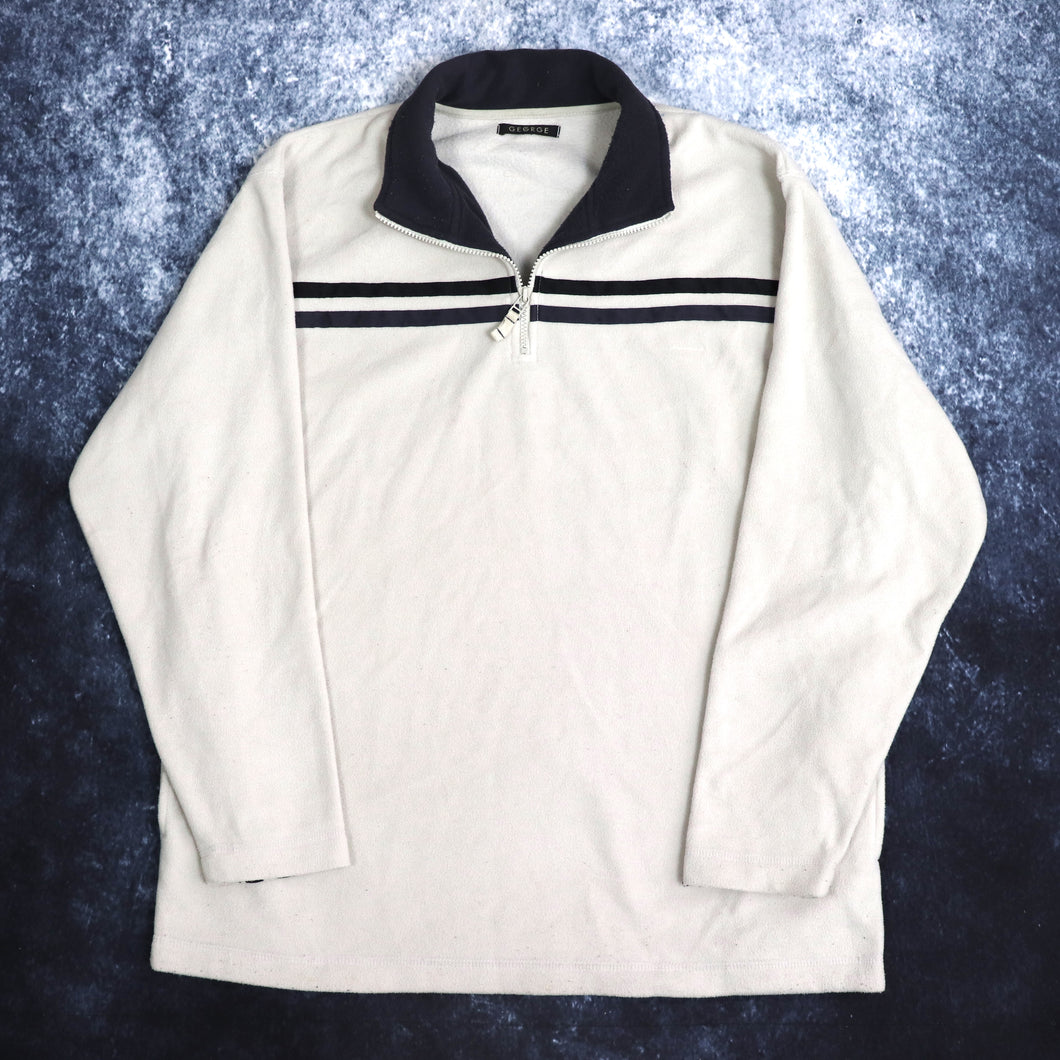 Vintage Beige 1/4 Zip Fleece Sweatshirt | XXL