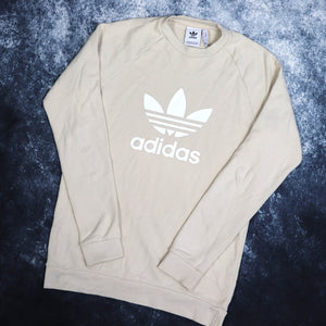 Vintage Beige Adidas Trefoil Sweatshirt | Large