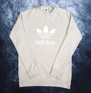 Vintage Beige Adidas Trefoil Sweatshirt | Large