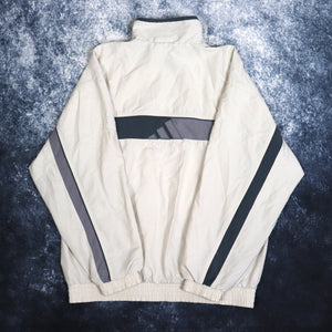 Vintage Beige Adidas Windbreaker Jacket | Medium