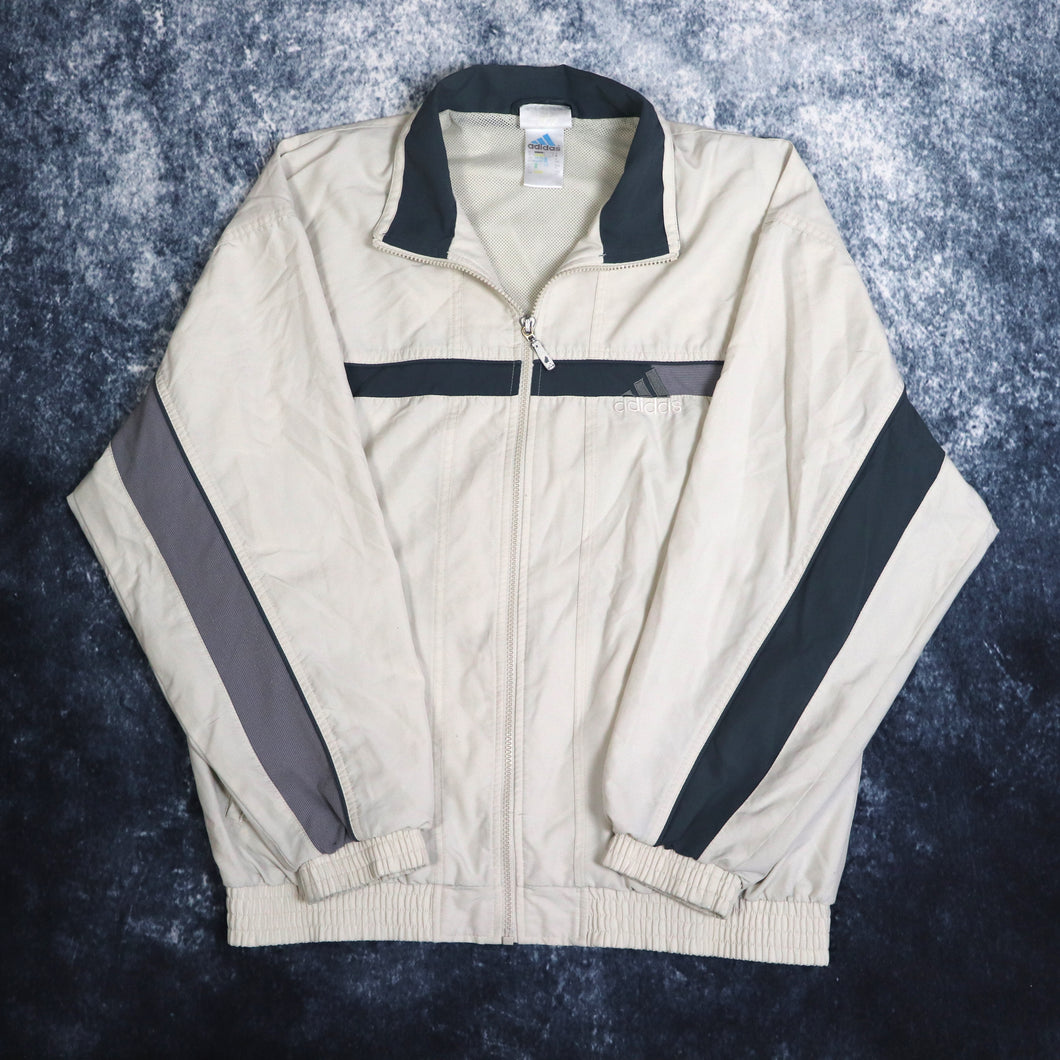 Vintage Beige Adidas Windbreaker Jacket | Medium