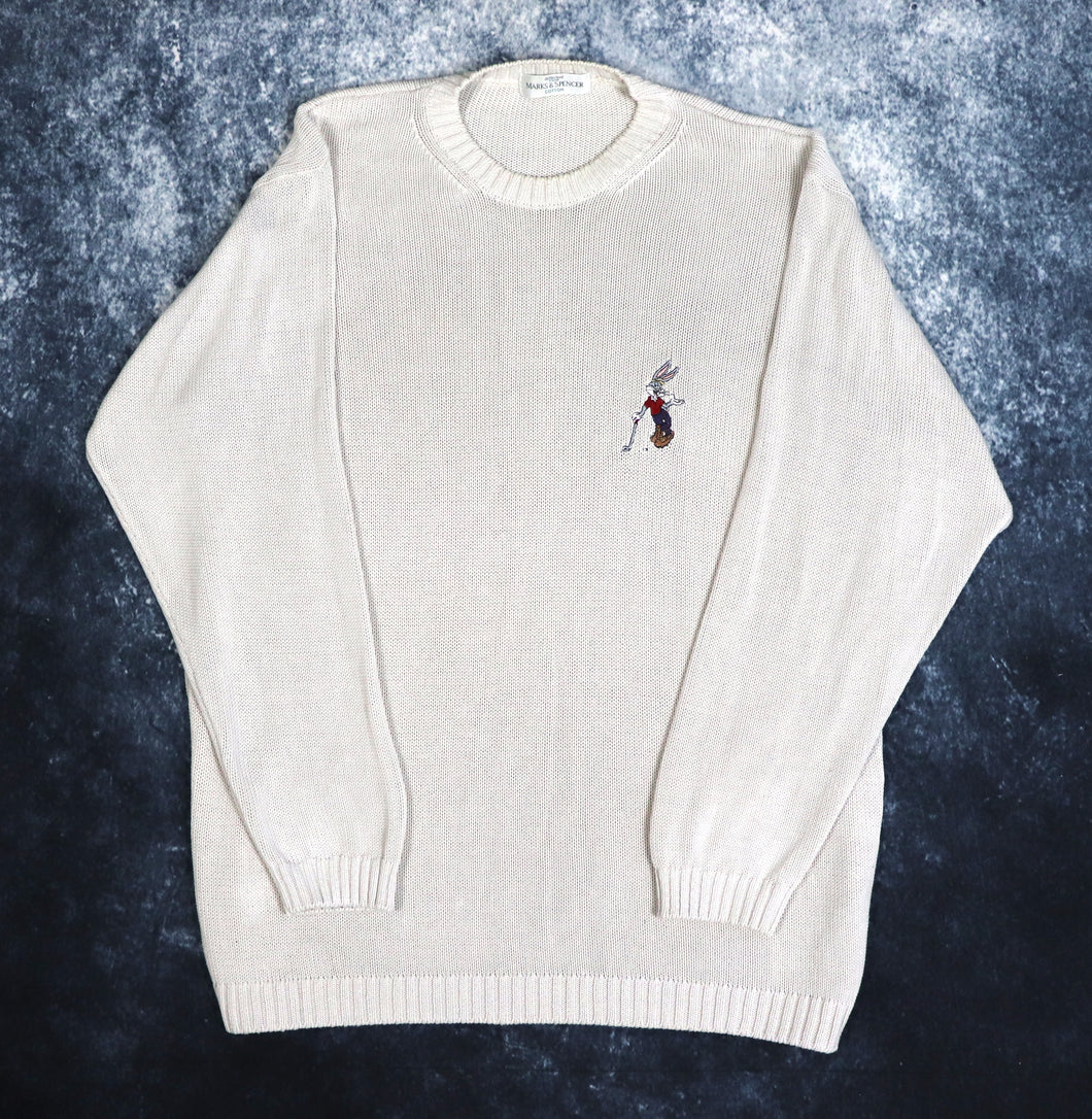 Vintage Beige Bugs Bunny Jumper | XXL
