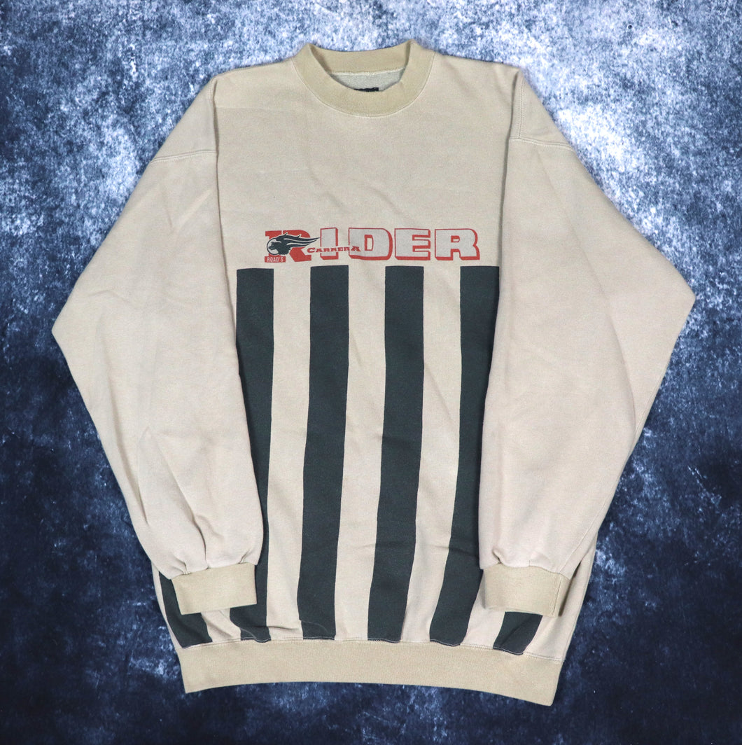 Vintage 90s Beige Carrera Rider Sweatshirt | XL