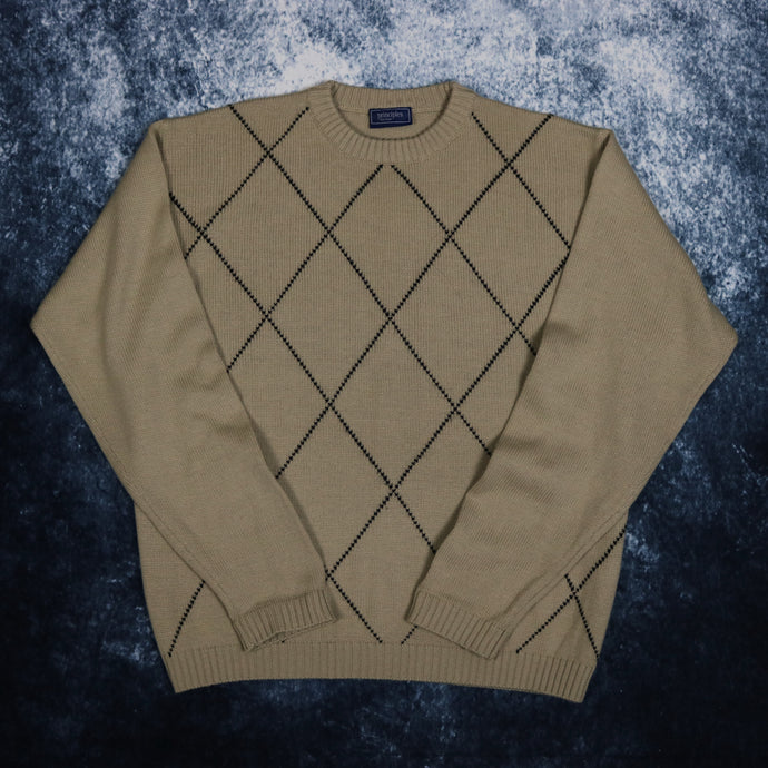 Vintage Beige Diamond Jumper