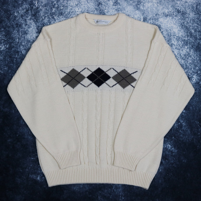 Vintage Beige Diamond Jumper