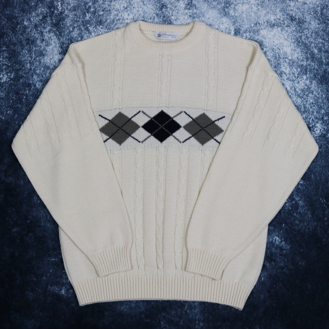 Vintage Beige Diamond Jumper
