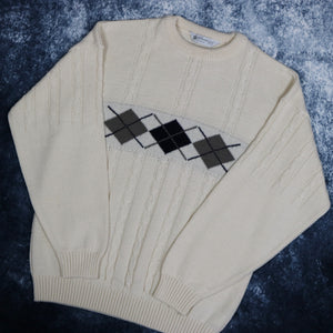 Vintage Beige Diamond Jumper