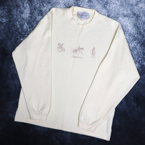 Vintage Beige Equetech Horse Rider Sweatshirt | Large