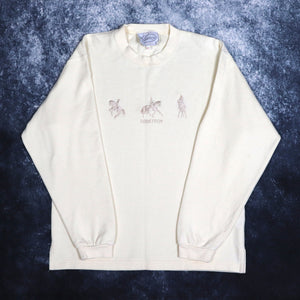 Vintage Beige Equetech Horse Rider Sweatshirt | Large