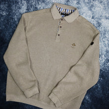 Load image into Gallery viewer, Vintage Beige Ethnic Blue Collared Jumper
