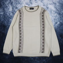 Load image into Gallery viewer, Vintage Beige Aztec Grandad Jumper
