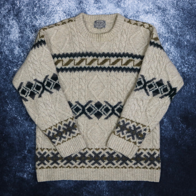 Vintage Beige Grandad Jumper 