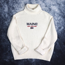 Load image into Gallery viewer, Vintage Beige Maine New England Turtle Neck Jumper | XS

