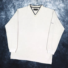 Load image into Gallery viewer, Vintage 90s Beige Marine Club V Neck Sweatshirt | Large
