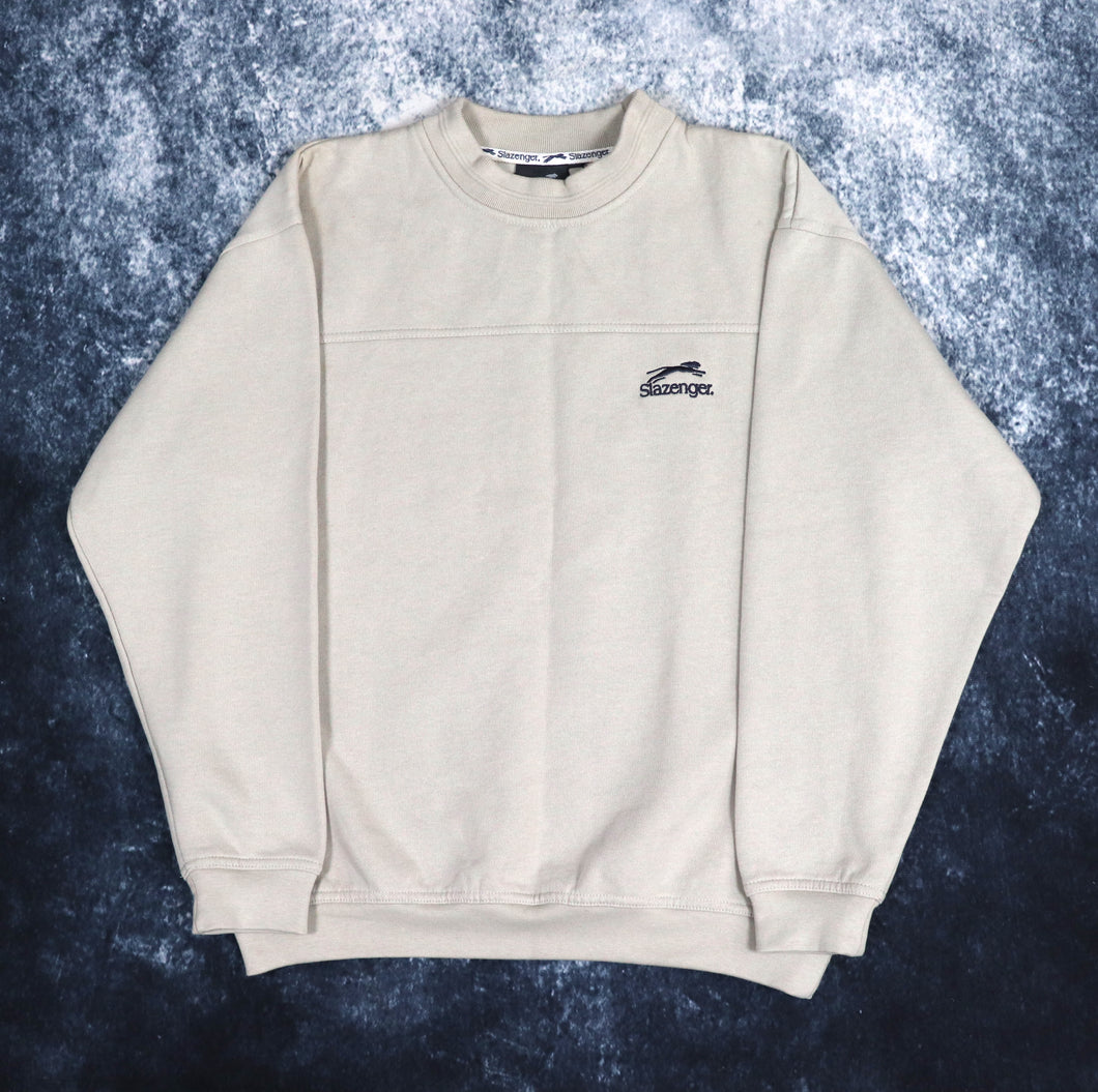 Vintage Beige Slazenger Sweatshirt | Small