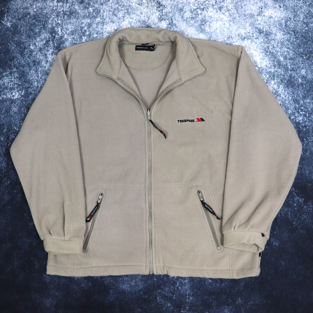 Vintage Beige Trespass Fleece Jacket | Large