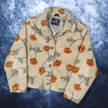 Load image into Gallery viewer, Vintage Beige Tsunami Floral Pattern Fleece Jacket | Small
