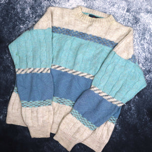 Vintage Beige & Blue Colour Block Kappa Jumper | Small