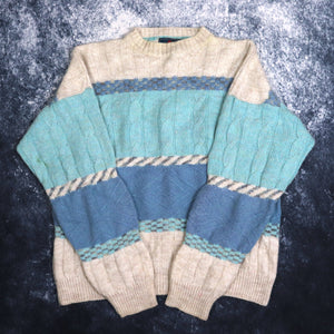 Vintage Beige & Blue Colour Block Kappa Jumper | Small