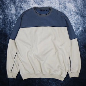 Vintage Beige & Blue Colourblock Sweatshirt