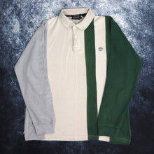 Load image into Gallery viewer, Vintage Beige, Green &amp; Grey Timberland Polo Sweatshirt | Large
