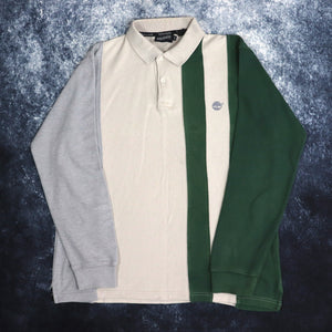 Vintage Beige, Green & Grey Timberland Polo Sweatshirt | Large