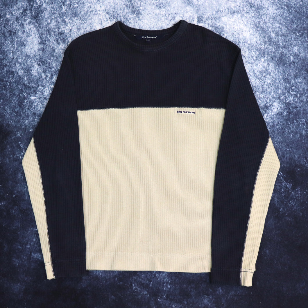 Vintage Beige & Navy Ben Sherman Jumper | Medium