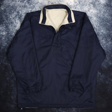 Load image into Gallery viewer, Vintage Beige &amp; Navy Reversible 1/4 Zip Fleece Jacket | 5XL
