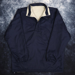 Vintage Beige & Navy Reversible 1/4 Zip Fleece Jacket | 5XL