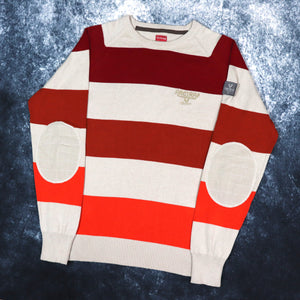 Vintage Beige, Red & Orange Striped Firetrap Jumper | Small