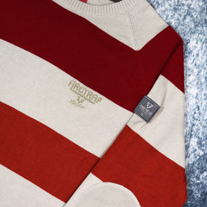 Vintage Beige, Red & Orange Striped Firetrap Jumper | Small