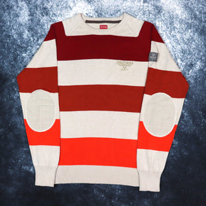 Vintage Beige, Red & Orange Striped Firetrap Jumper | Small