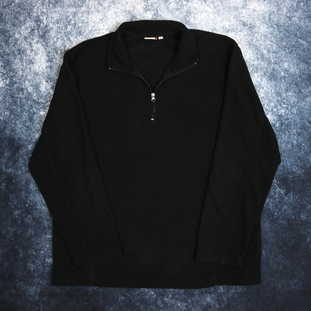 Vintage Black 1/4 Zip Fleece Sweatshirt
