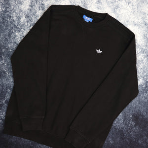 Vintage Black Adidas Trefoil Sweatshirt | Large