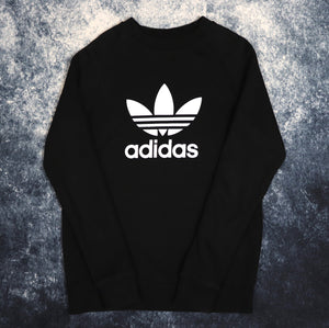Vintage Black Adidas Trefoil Sweatshirt | XS
