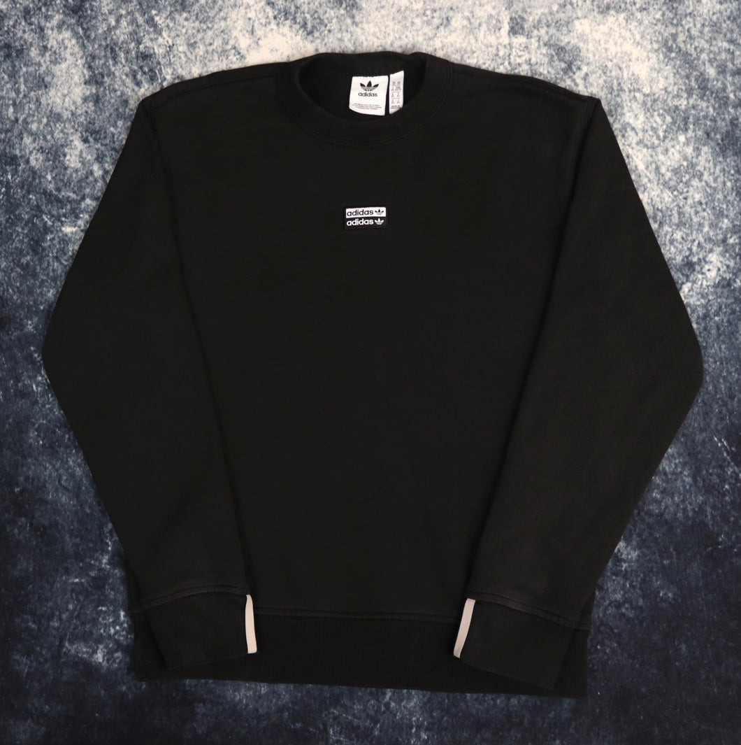 Vintage Black Adidas Trefoil Sweatshirt | XS