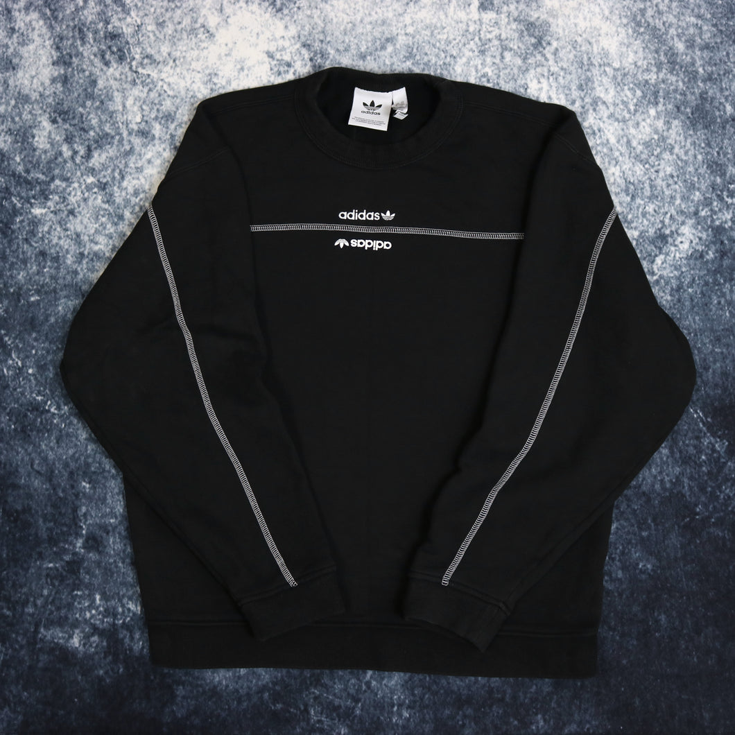 Vintage Black Adidas Trefoil Sweatshirt | XS
