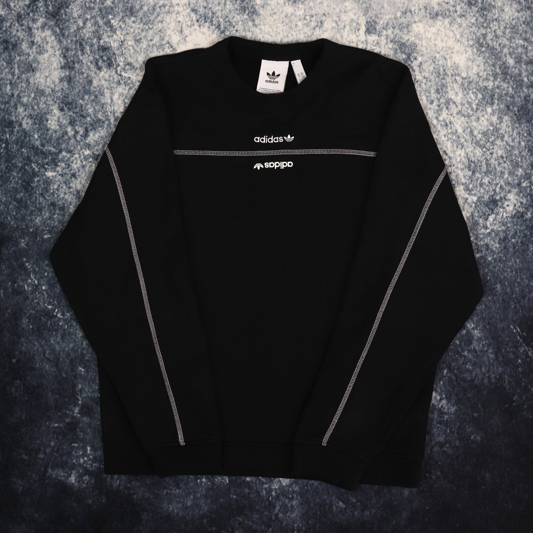 Vintage Black Adidas Trefoil Sweatshirt | XS