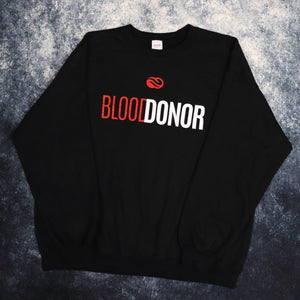 Vintage Black Blood Donor Sweatshirt | XL