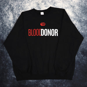 Vintage Black Blood Donor Sweatshirt | XL