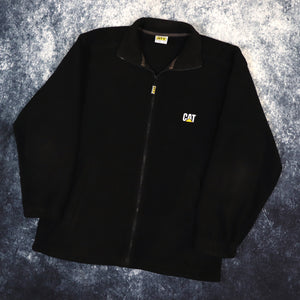 Vintage Black CAT Fleece Jacket | Small