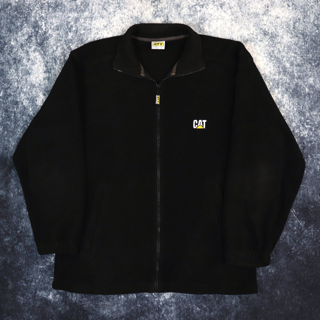 Vintage Black CAT Fleece Jacket | Small