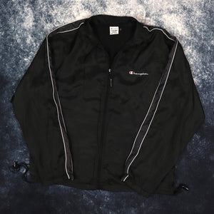 Vintage Black Champion Windbreaker Jacket | Large