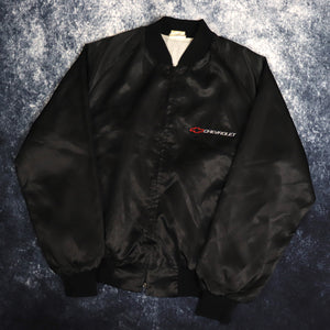 Vintage 80's Black Chevrolet Bomber Jacket | Large